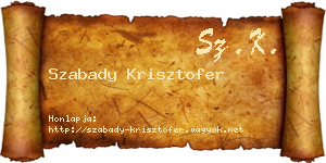 Szabady Krisztofer névjegykártya